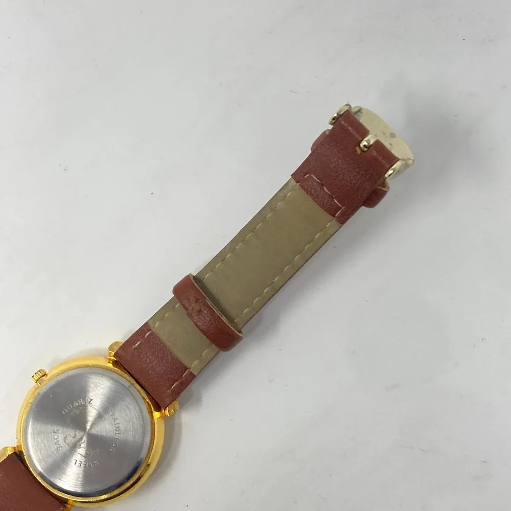 Forelli Watch Women 31mm Gold Tone Blue Dial Domed Crystal New Battery 8.5
